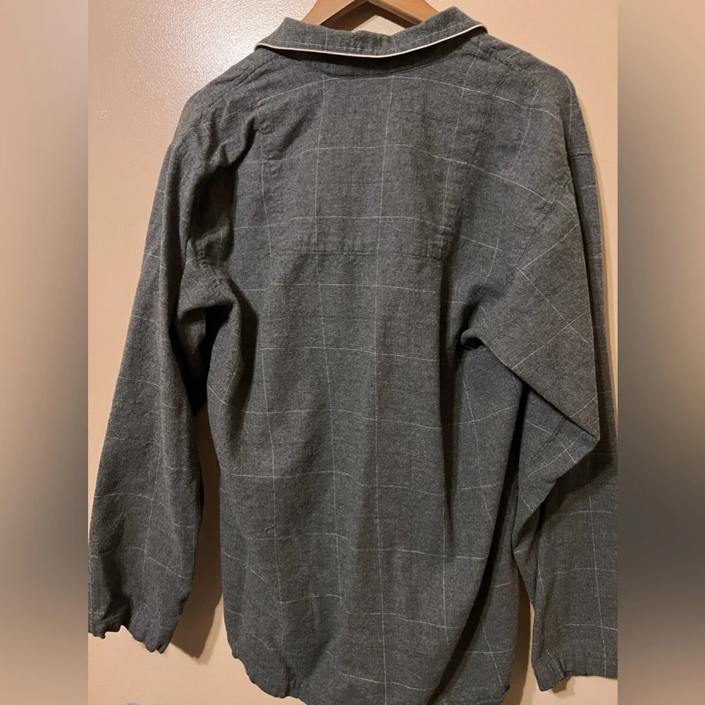 Gray and white striped flannel like pajamas top from POLO Ralph Lauren size m